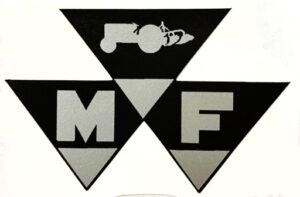 Decal Massey Ferguson Logo - Silver & Black 3" (2) DM998