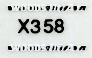 Decal 1/64 Woods Dual - White, Black - DX358