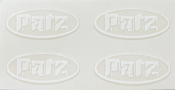 Decal 1/64 Patz - White (4) - 5/8"- Logo DX1177