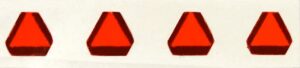 Decal SMV Slow Moving Vehicle 1/64 set of 4.  1/4"- DX1A
