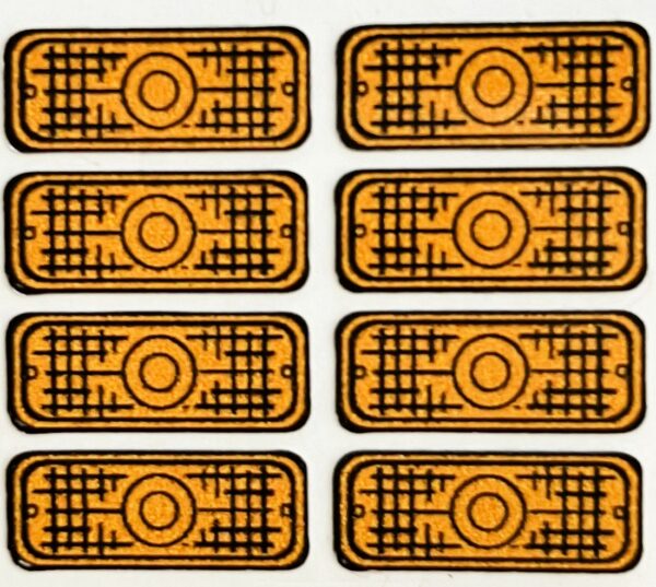 Decal 1/16 Warning Lights - Amber Orange & Black DX233