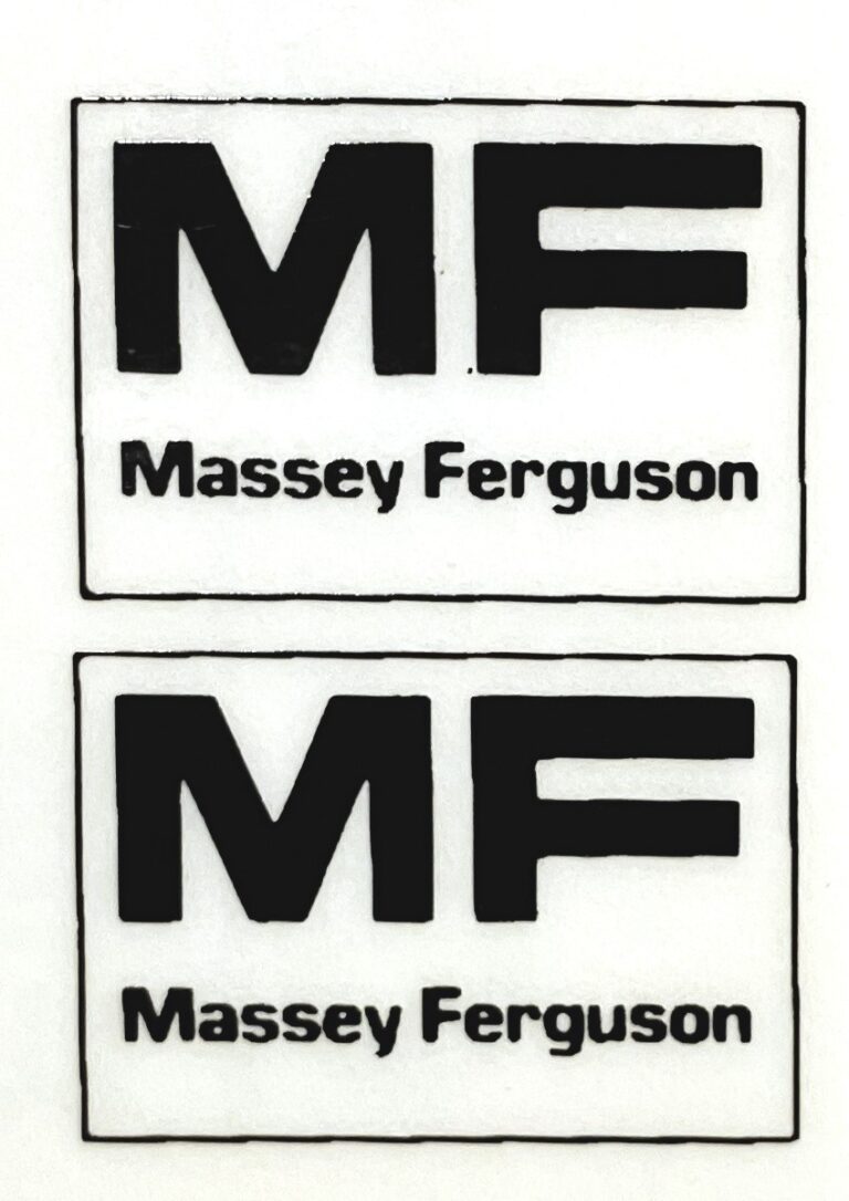 Mf Stickers Decal Massey Ferguson Black on Clear 15/16