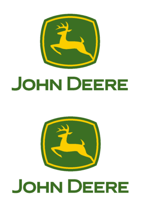 Decal John Deere Logo - Yellow Deer, Green Background and Name 11/16"- DJ2905