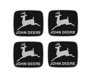 Decal John Deere Logo - Black & Silver 5/16" - DJ995