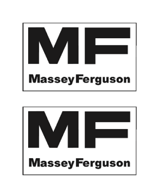 Decal Massey Ferguson Black on Clear 15/16" - Logo - DM941