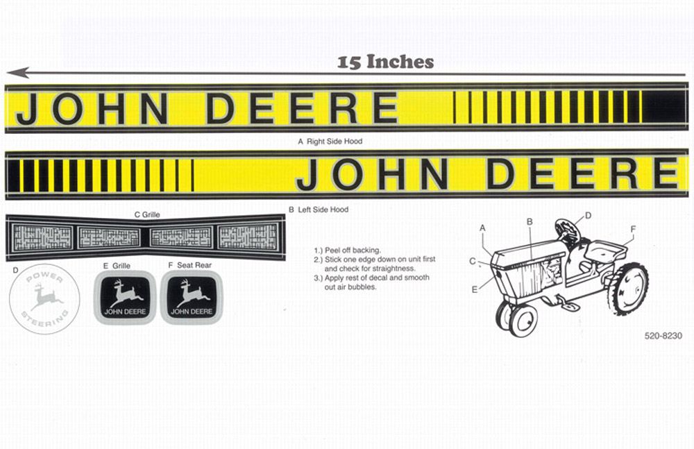 John deere deals pedal tractor decals