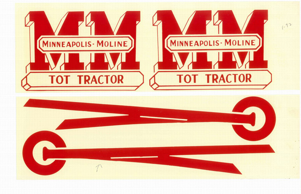 Decal Minneapolis Moline Tot Tractor Pedal Tractor DPMM1001 Midwest
