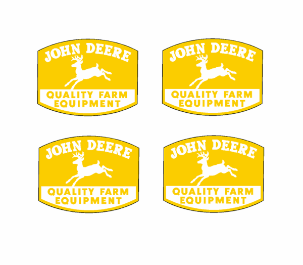 Decal John Deere Quality Farm Equipment - Yellow 1/4" - Logo - DJ958