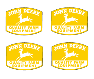 Decal John Deere Quality Farm Equipment - Yellow 1/4" - Logo - DJ958