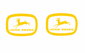 Decal John Deere Logo - Yellow on Clear 1/2" - DJ962