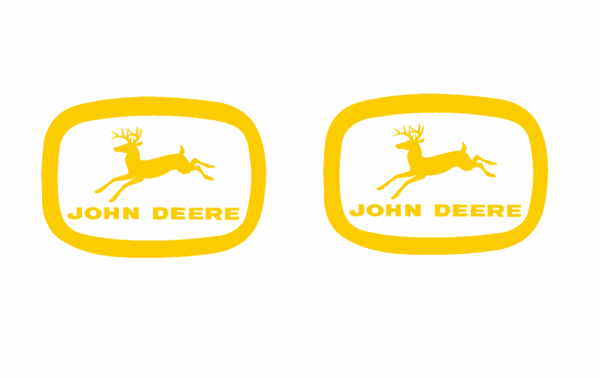 Decal John Deere Logo - Yellow on Clear 1/2" - DJ962