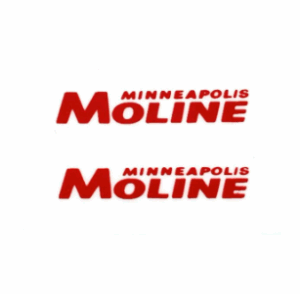 Decal MM Minneapolis Moline Logo 1/2 inch Red (Pair) - DMM933