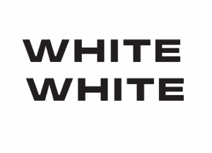 Decal White - Black Logo 3/8" - DO913