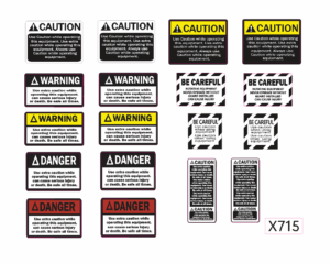 Decal 1/64 Miscellaneous Warning Set 1/8"-1/16" DX715