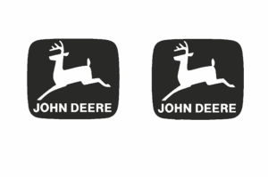 Decal John Deere Logo (Black on Clear) Large 3/8" - DJ966