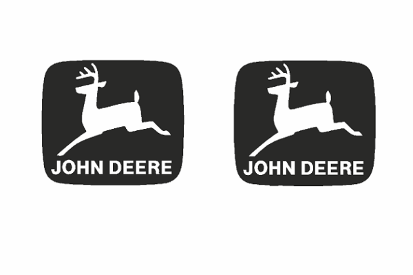 Decal John Deere Logo - Black on Clear 1/4" - DJ968