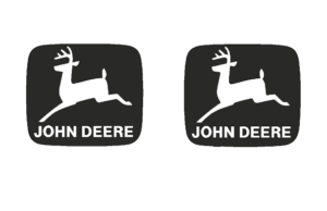 Decal John Deere Logo - Black on Clear 1/4" - DJ968
