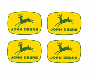 Decal John Deere Logo (green deer on yellow) LG 3/8" - DJ988