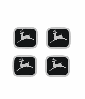 Decal John Deere Logo (black&silver) Medium - 5/16" - DJ992