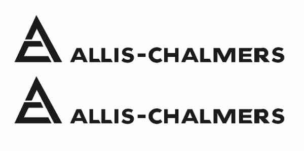Decal Allis Chalmers Logo (black print) - 1 5/8" DA944