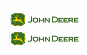 Decal John Deere Logo - Yellow Deer, Green Background and Name 1 1/2"- DJ2906