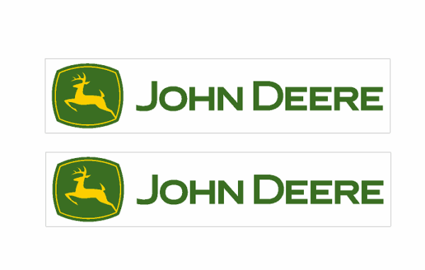 Decal John Deere Logo - Yellow Deer, Green Background and Name 1 1/2"- DJ2906