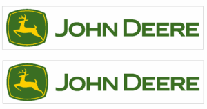 Decal John Deere Logo - Yellow Deer, Green Background and Name 1 1/2"- DJ2906