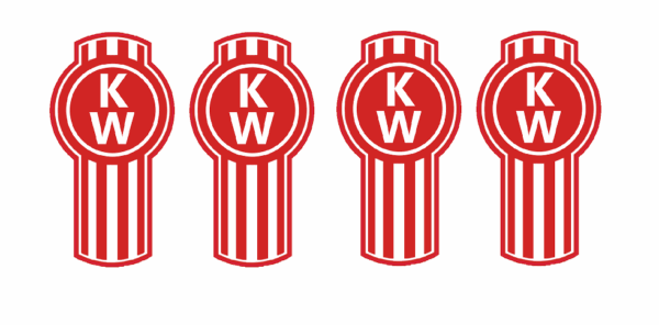 Decal 1/64 Kenworth - Red & White 1/4" tall- DX807