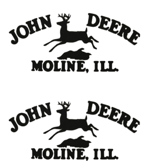 Decal John Deere Logo Old (black) Large - 1 9/16" - DJ939