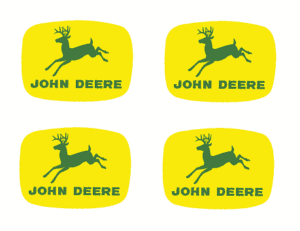 Decal John Deere Logo - Yellow Deere on clear 1/4"- DJ960