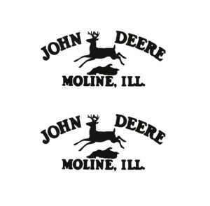 Decal John Deere Logo Old (black) Small - 1/2" - J938