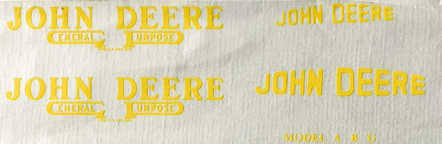 Decal 1/08 John Deere A, B, G Set 19371938 Version DJ9L Midwest