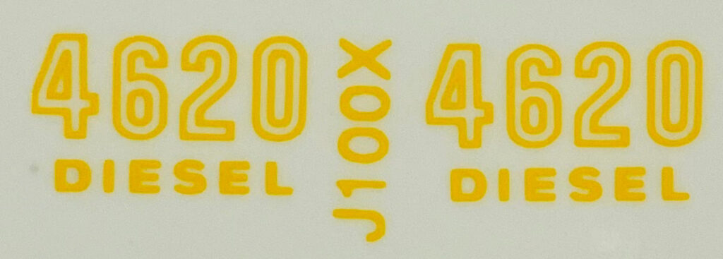 Decal 116 John Deere 4620 Diesel Outlined Model Numbers Dj100x Midwest Decals And Farm Toys 5852