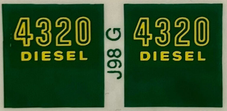 Decal 116 John Deere 4320 Diesel Model Numbers Outlined Green Dj98g Midwest Decals And Farm 2138