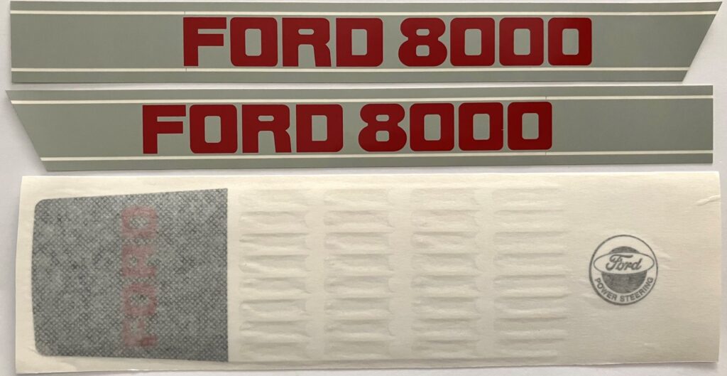 Decal Ford 8000 light gray Pedal - DPF1108 - Midwest Decals & Farm Toys