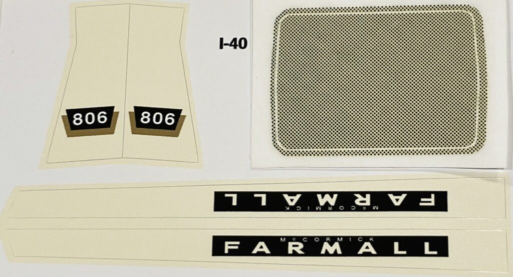 Decal 1/16 Farmall 806 Set - DI40 - Midwest Decals & Farm Toys