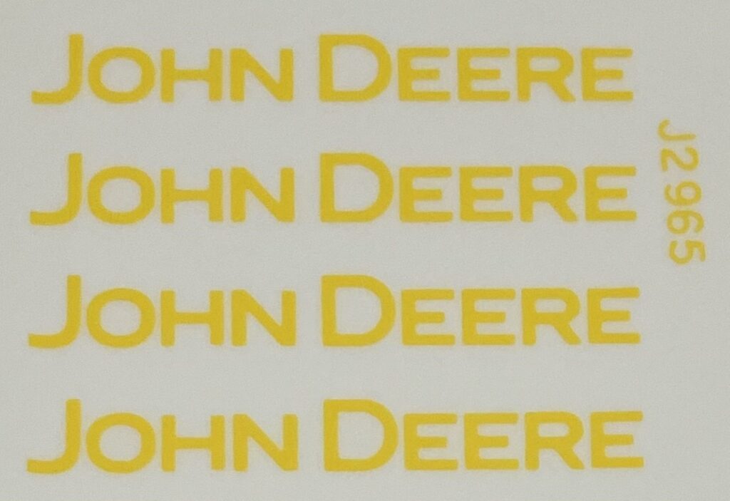 Decal John Deere Yellow 1 1/2in. Logo DJ2965 Midwest Decals