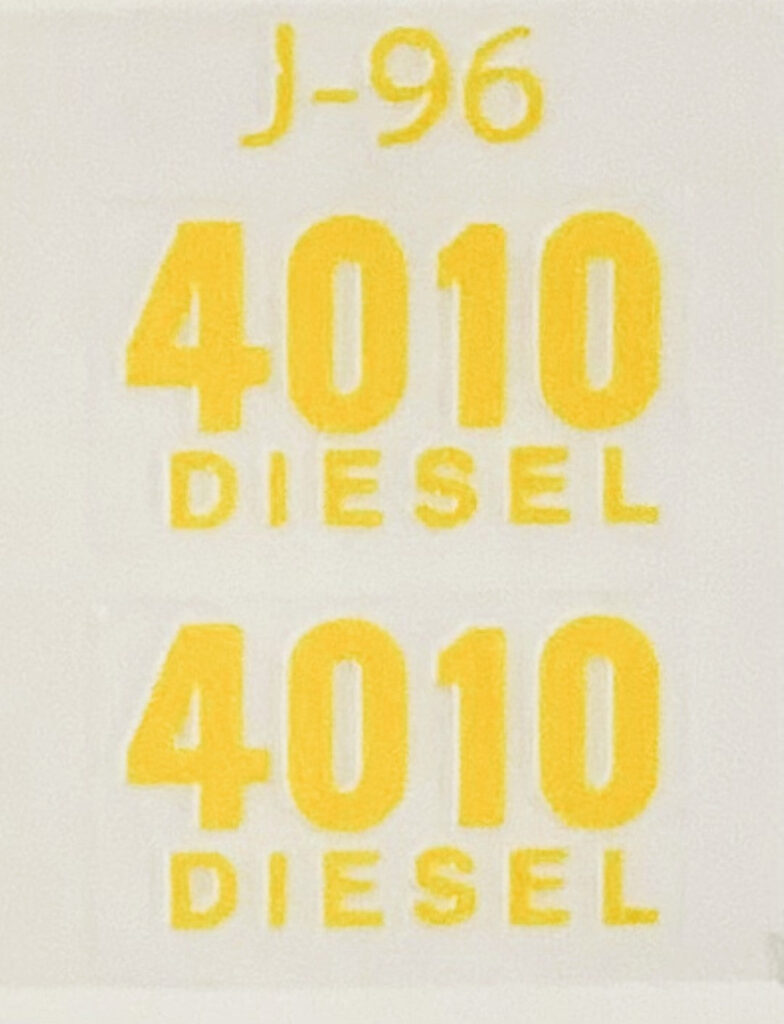 Decal 116 John Deere 4010 Diesel Model Numbers Dj96 Midwest Decals And Farm Toys 0774