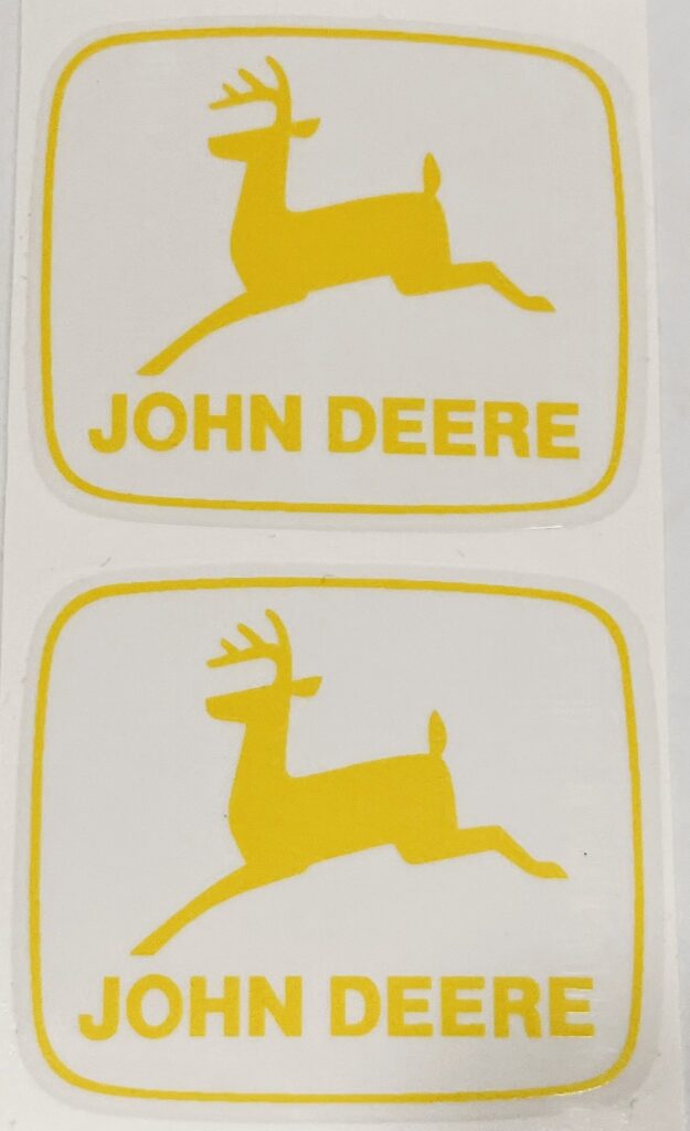 Decal John Deere Logo1968 2" (Pair) DJ1950 Midwest Decals & Farm Toys