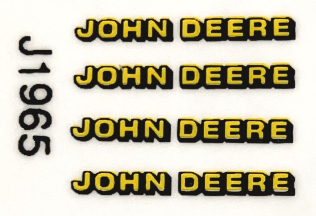 Decal John Deere Yellow, Black 7/8in. Logo DJ1965 Midwest Decals