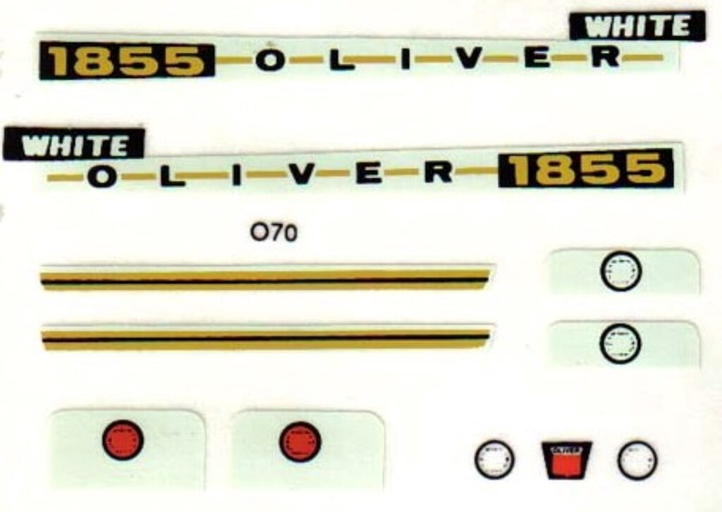 Decal 1/16 Oliver White 1855 DO70 Midwest Decals & Farm Toys