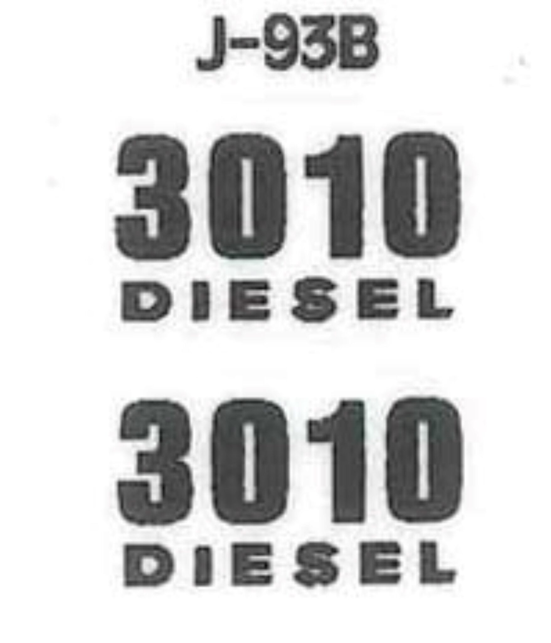 Decal 116 John Deere 3010 Diesel Model Numbers Black Dj93b Midwest Decals And Farm Toys 9152