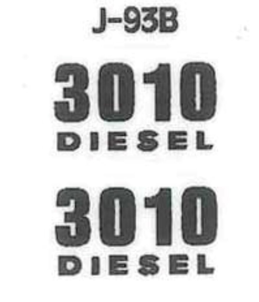 Decal 116 John Deere 3010 Diesel Model Numbers Black Dj93b Midwest Decals And Farm Toys 9770