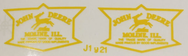 Decal John Deere Old Logo - Yellow - 1 1/4" - DJ1921
