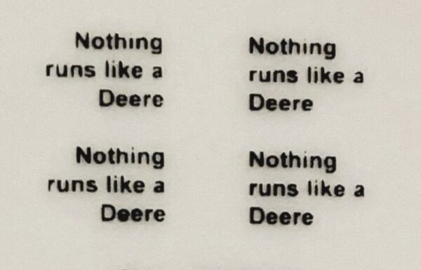 Decal John Deere Nothing Runs Like a Deere 1/4" - Logo - DJ1933