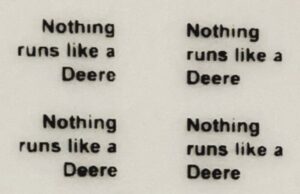 Decal John Deere Nothing Runs Like a Deere - 5/16" - Logo - DJ1932