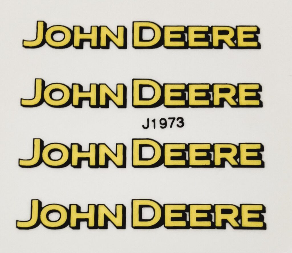 Decal John Deere Yellow, Black 2 1/8" Logo DJ1973 Midwest