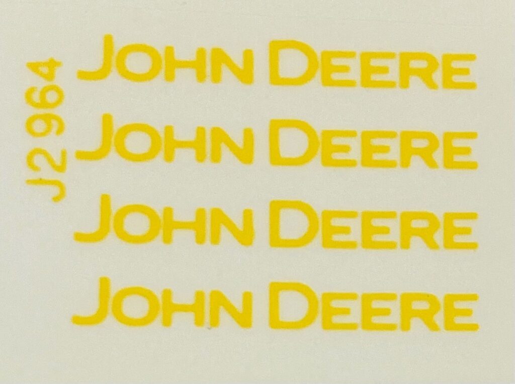 Decal John Deere Yellow 1" Logo DJ2964 Midwest Decals & Farm Toys