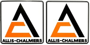 Decal Allis Chalmers Logo (Black, Orange on White) - 2" - DA949