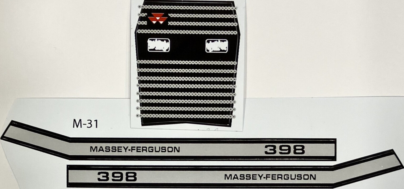 Mf Stickers Decal 1/16 Massey Ferguson 398 set - DM31 - Midwest Decals & Farm Toys